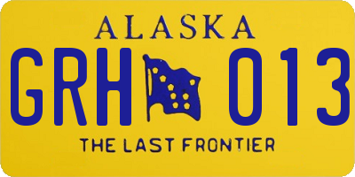 AK license plate GRH013