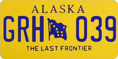 AK license plate GRH039