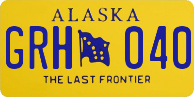AK license plate GRH040
