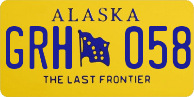 AK license plate GRH058