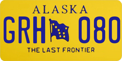 AK license plate GRH080