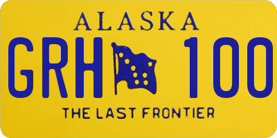 AK license plate GRH100