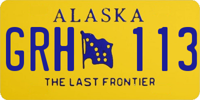 AK license plate GRH113