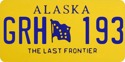 AK license plate GRH193