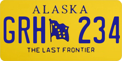 AK license plate GRH234