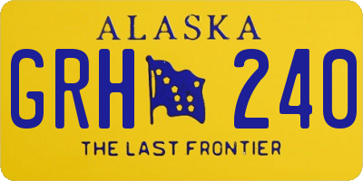 AK license plate GRH240