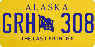 AK license plate GRH308