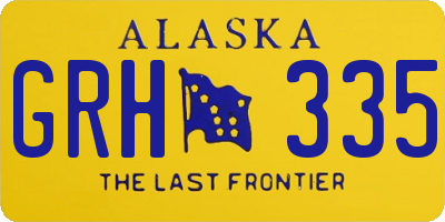 AK license plate GRH335