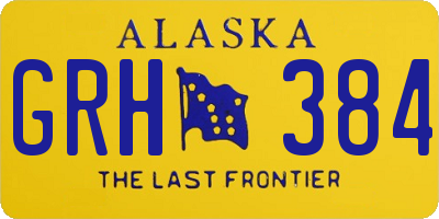 AK license plate GRH384