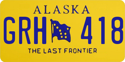 AK license plate GRH418