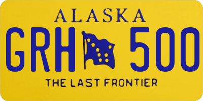 AK license plate GRH500
