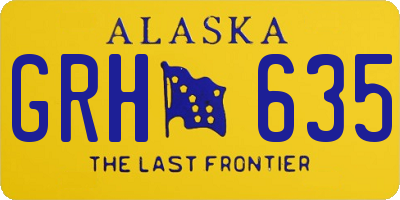 AK license plate GRH635