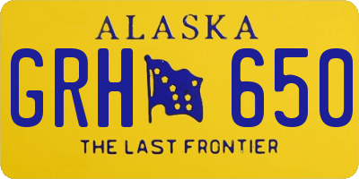 AK license plate GRH650