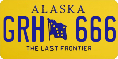 AK license plate GRH666