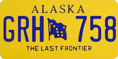 AK license plate GRH758