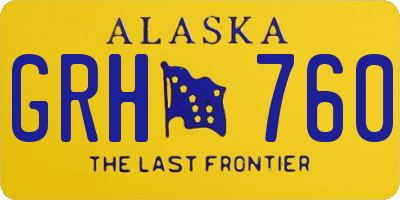 AK license plate GRH760