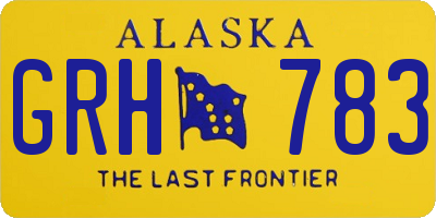 AK license plate GRH783