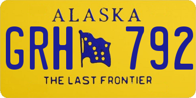 AK license plate GRH792