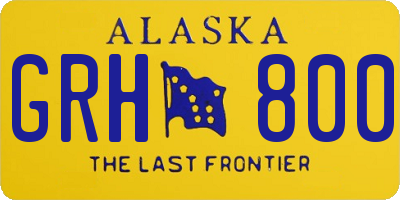 AK license plate GRH800