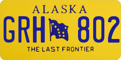 AK license plate GRH802
