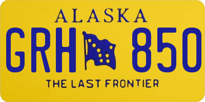 AK license plate GRH850