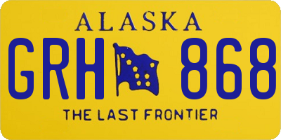 AK license plate GRH868