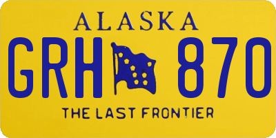 AK license plate GRH870