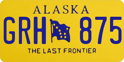 AK license plate GRH875