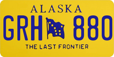 AK license plate GRH880