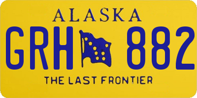 AK license plate GRH882