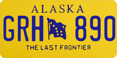AK license plate GRH890