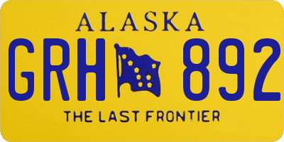AK license plate GRH892