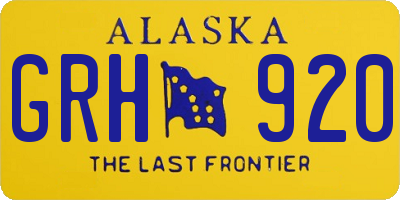 AK license plate GRH920