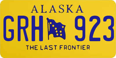 AK license plate GRH923