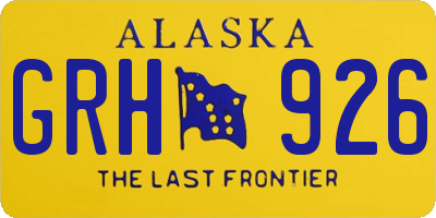 AK license plate GRH926