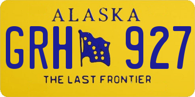 AK license plate GRH927