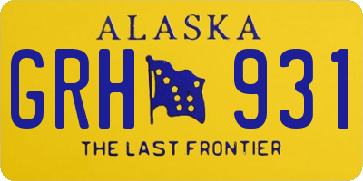 AK license plate GRH931
