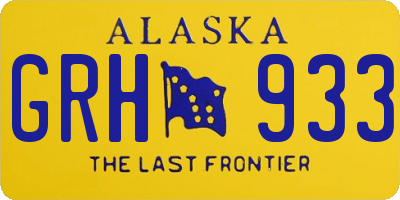 AK license plate GRH933