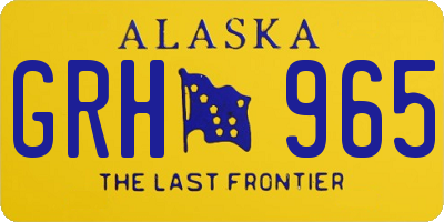 AK license plate GRH965