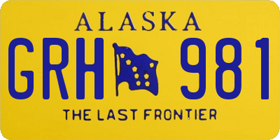 AK license plate GRH981