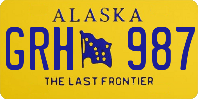 AK license plate GRH987