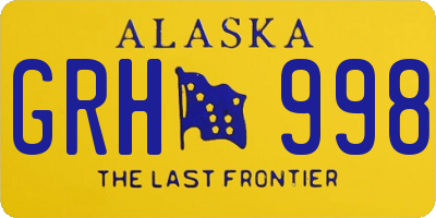 AK license plate GRH998