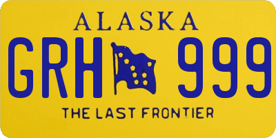AK license plate GRH999