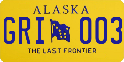 AK license plate GRI003