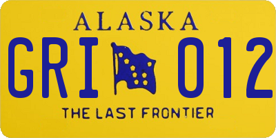 AK license plate GRI012