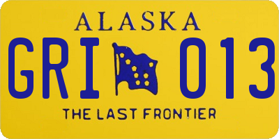 AK license plate GRI013