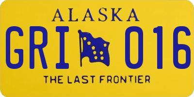AK license plate GRI016