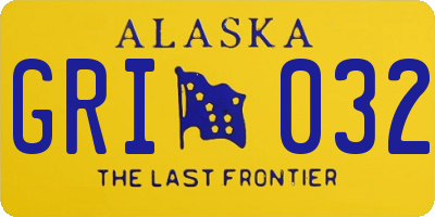 AK license plate GRI032