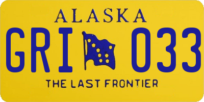 AK license plate GRI033