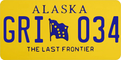 AK license plate GRI034
